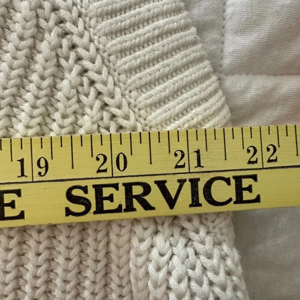 Abercrombie & Fitch Dress Womens XL White Chunky Knit Mini Shift Tennis Preppy - Picture 7 of 10